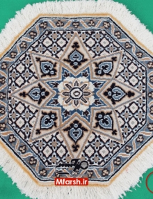 فرش دستباف هشت ضلعی نایین قطر 50 سانتی متر