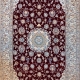 قالیچه چهار متری دستباف لچک ترنج نایین زمینه لاکی 6لا