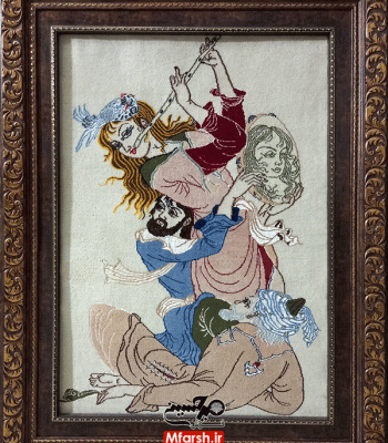 تابلو فرش دستباف نایین طرح دلبر 6 لا